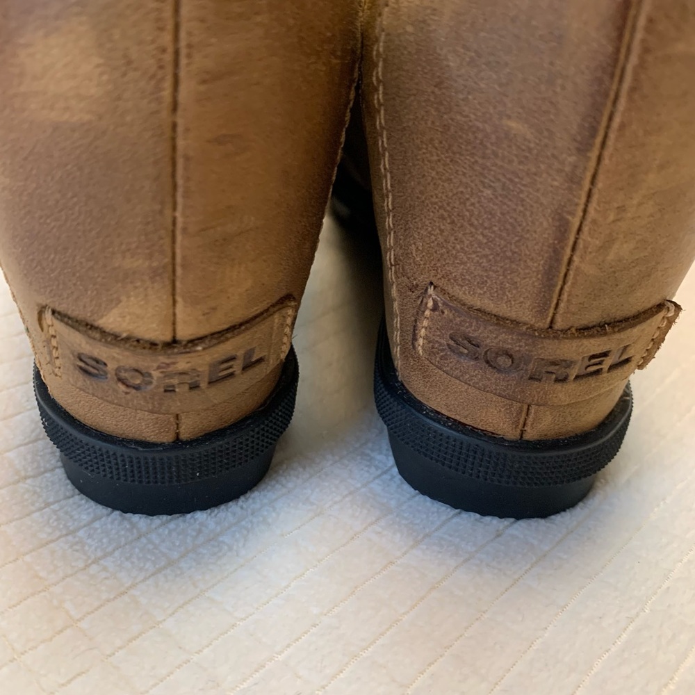 Sorel tan leather wedge boots from - Picture 3 of 13